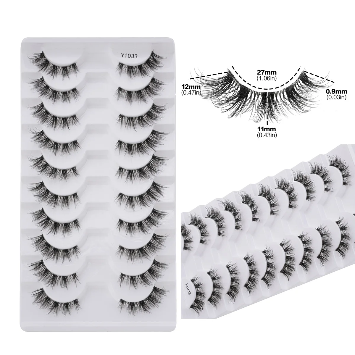 Lanjinglin 3/10 pairs 3D Mink Lashes Faux Mink Fluffy Lash Soft Full Thick Wispy Eyelash Dramatic False Eyelashes Makeup 16 S2330e61a270140d3a0fe9d764840e5b87