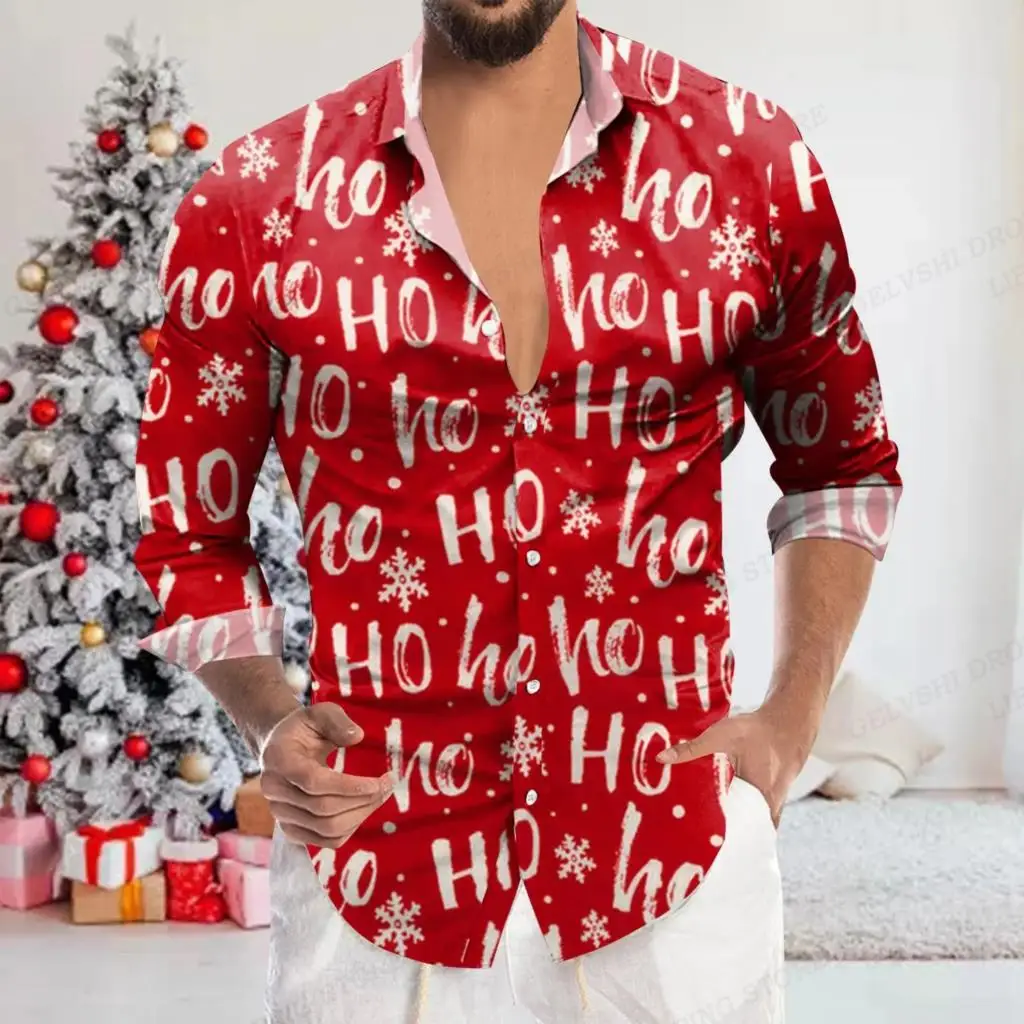 Christmas Shirts Men Fashion Letter Print Shirt Long Sleeve Hawaiian Shirts Cuba Beach Blouse Men's Clothing Button Up Camisas
Christmas Shirts Men Fashion Letter Print Shirt Long Sleeve Hawaiian Shirts Cuba Beach Blouse Men's Clothing Button Up Camisas