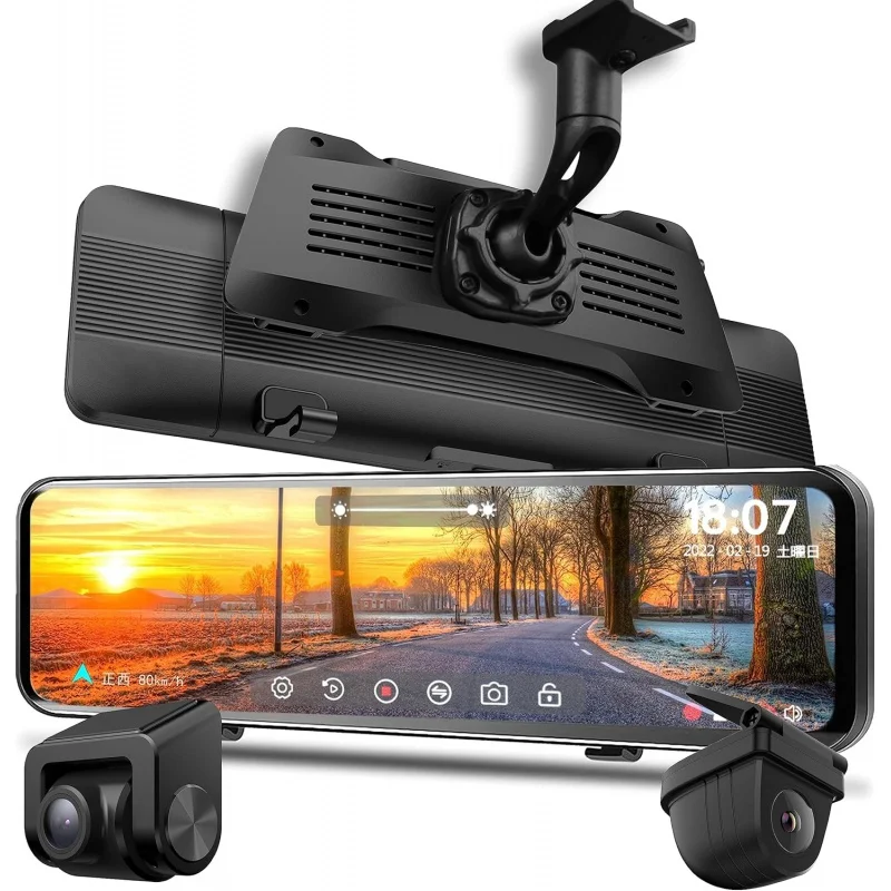 

NikoMaku Mirror Dash Cam with Detached Front Camera OEM Design 11” Full Touch Screen Rear View 2K