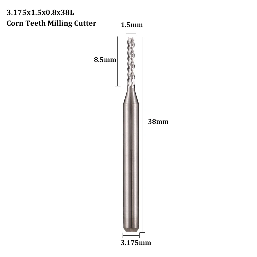 10PCS PCB Corn Teeth Milling Cutter 3.175mm Solid Carbide End Mills Engraving Tools Router Bit for Circuit Board
10PCS PCB Corn Teeth Milling Cutter 3.175mm Solid Carbide End Mills Engraving Tools Router Bit for Circuit Board