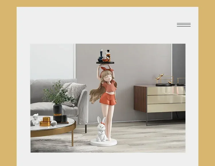 82cm Nordic Fashion Cartoon Girl Statue, Tray, Home Decoration, Gift, Interior Decoration, Large Living Room Decoration, Crafts 82cm Nordic Fashion Cartoon Girl Statue, Tray, Home Decoration, Gift, Interior Decoration, Large Living Room Decoration, Crafts