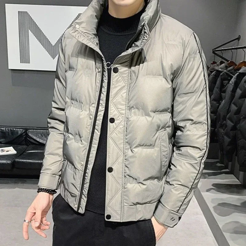 

Men's Down Jacket Collared Male Padded Coats High Quality Fashion 2024 Padding Winter Parkas Models Korean Reviews Many Clothes