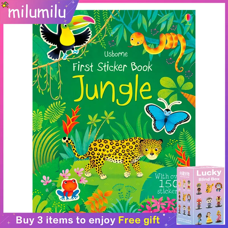 MiluMilu Original Children Popular Education Books Usborne First Sticker Books Jungle Colouring English Activity Story Picture
MiluMilu Original Children Popular Education Books Usborne First Sticker Books Jungle Colouring English Activity Story Picture