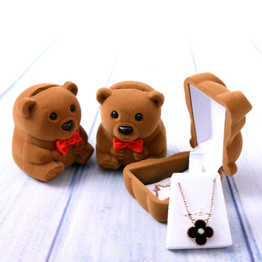 Ring Necklace Earrings Packaging Case Display Holder 3D Bear Velvet Gift Box Jewelry Storage Organizer Cute Wedding Birthday
Ring Necklace Earrings Packaging Case Display Holder 3D Bear Velvet Gift Box Jewelry Storage Organizer Cute Wedding Birthday