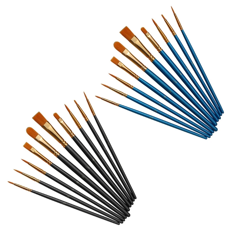 

YYDS 10 шт./компл. акварельные масляные акриловые художественные кисти нейлоновая кисть для рисования волос с деревянной ручкой