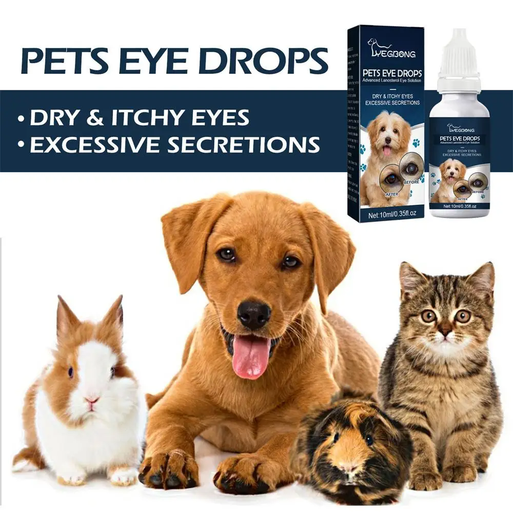 

10ML Pet Eye Drops For Cats And Dogs To Remove Tear Marks Ease Dry Relieve Eye Itching Mild Cleansing Medicine Small Animals