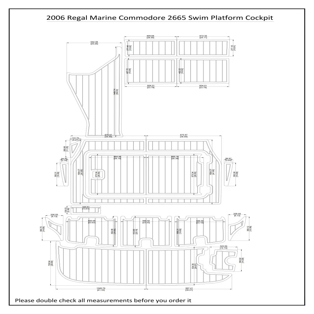 2006 Regal Commodore 2665 Swim Platform Cockpit Pad Boat EVA Foam Teak Floor Mat
2006 Regal Commodore 2665 Swim Platform Cockpit Pad Boat EVA Foam Teak Floor Mat