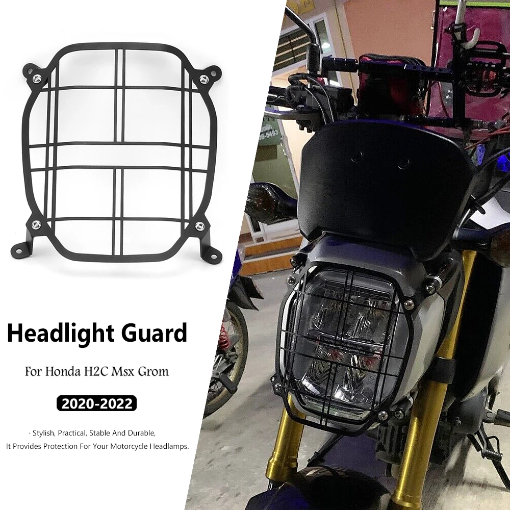 

New Motorcycle Accessories H2C Msx Grom Headlight Guard Head Metal Grill Cover Protectors For Honda H2C MSX GROM 2020 2021 2022