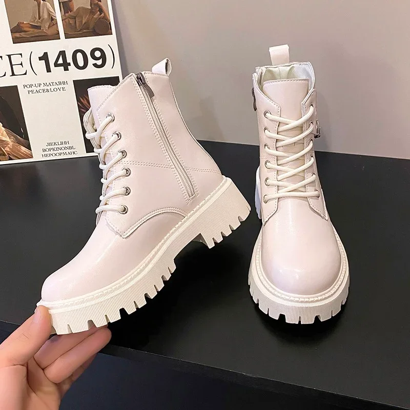 Fashion Biker Boots Lace-up Zipper Warm Leather Belt Buckle Ankle Boots 2023 Winter New Korean Version Thick-soled Women's Boots
Fashion Biker Boots Lace-up Zipper Warm Leather Belt Buckle Ankle Boots 2023 Winter New Korean Version Thick-soled Women's Boots