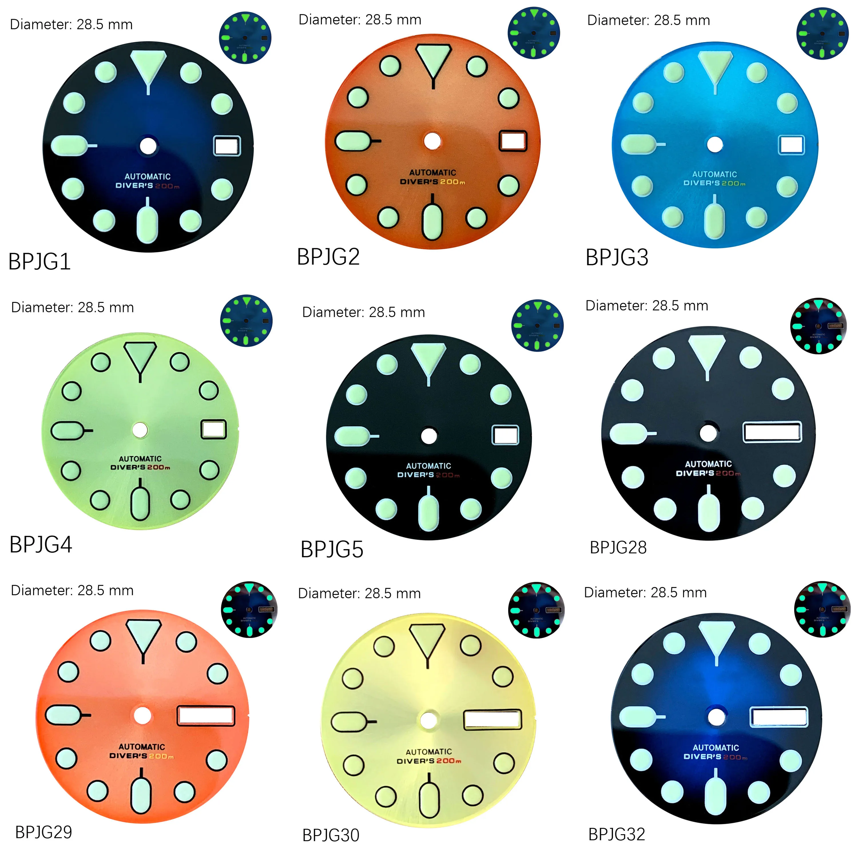28.5mm enamel glossy NH35/NH36 dial suitable for NH35/36 mechanical movement watch accessories DIY custom watches
28.5mm enamel glossy NH35/NH36 dial suitable for NH35/36 mechanical movement watch accessories DIY custom watches
