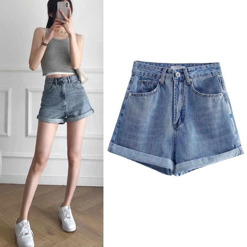 TRAF Sexy Shorts For Women Summer Denim Hot Pants Baggy Mini Shorts Adjustable Stopper Hems Women's Jeans Shorts Sets Wide Short
TRAF Sexy Shorts For Women Summer Denim Hot Pants Baggy Mini Shorts Adjustable Stopper Hems Women's Jeans Shorts Sets Wide Short