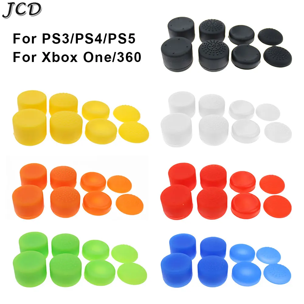 

JCD 8pcs Silicone 3D Analog Thumb Stick Grip Cap Joystick Cover for PS5/PS4/PS3/PS2/Xbox 360/Xbox One Game Accessories