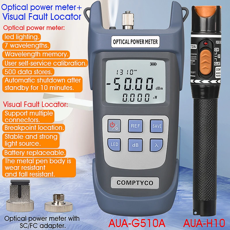 2 In1 FTTH Fiber Optic Tool Kit Fiber Optical Power Meter -50~+26dBm and 10mw1/30/50MW Visual Fault Locator Fiber optic test pen
2 In1 FTTH Fiber Optic Tool Kit Fiber Optical Power Meter -50~+26dBm and 10mw1/30/50MW Visual Fault Locator Fiber optic test pen