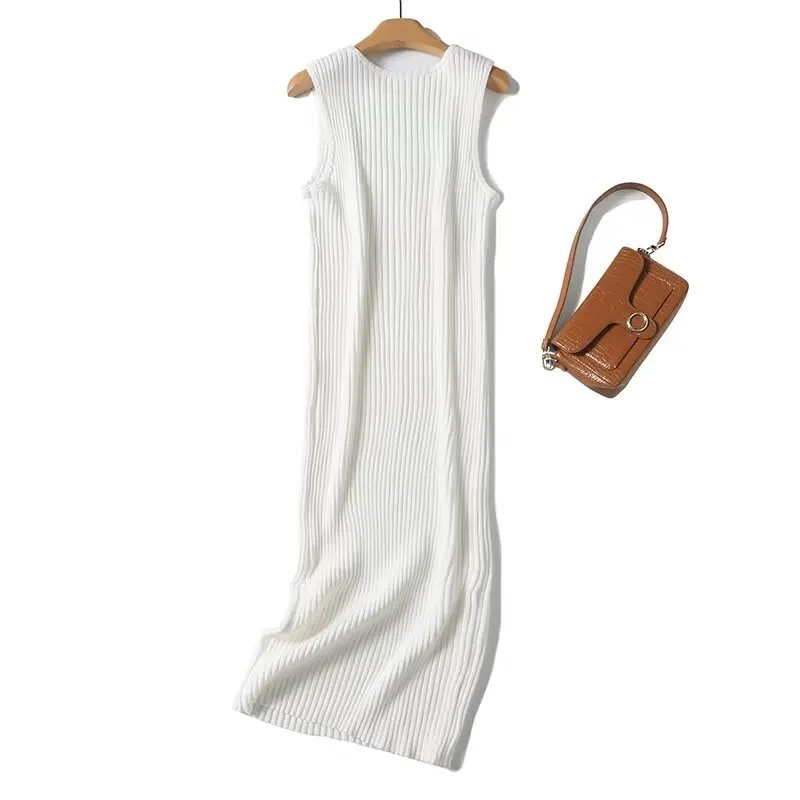 Dave&Di French Minimalist Cotton Blend Knitted V-neck Summer Dress White Color Fashion Ribbed Slim Fit Tank Dress Women
Dave&Di French Minimalist Cotton Blend Knitted V-neck Summer Dress White Color Fashion Ribbed Slim Fit Tank Dress Women