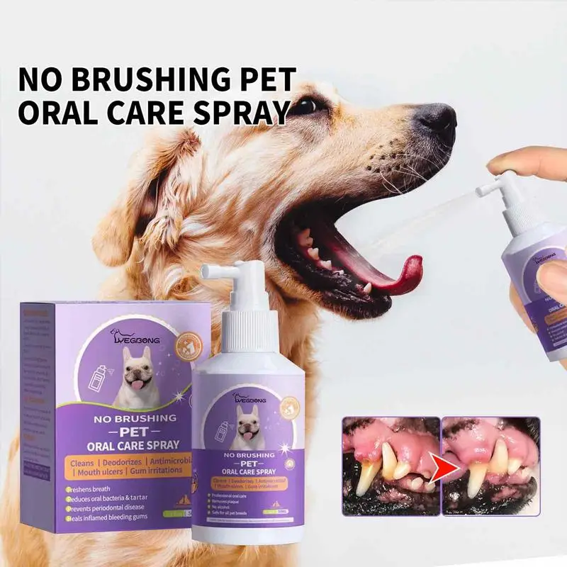 

50 мл оральный очиститель для домашних животных спрей для собак Рот свежий зуб чистый дезодорант предотвращает вылет котят плохой запах рот товары для домашних животных