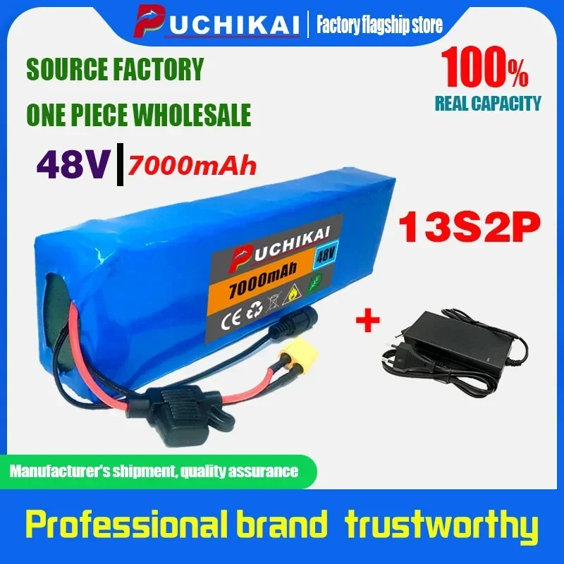 PUCHIKAI E-bike Battery Pack 48v 7Ah 18650 Lithium Ion Battery Pack 13S2P Bike Conversion Kit Bafang1000w and 54.6V 2A Charger
PUCHIKAI E-bike Battery Pack 48v 7Ah 18650 Lithium Ion Battery Pack 13S2P Bike Conversion Kit Bafang1000w and 54.6V 2A Charger