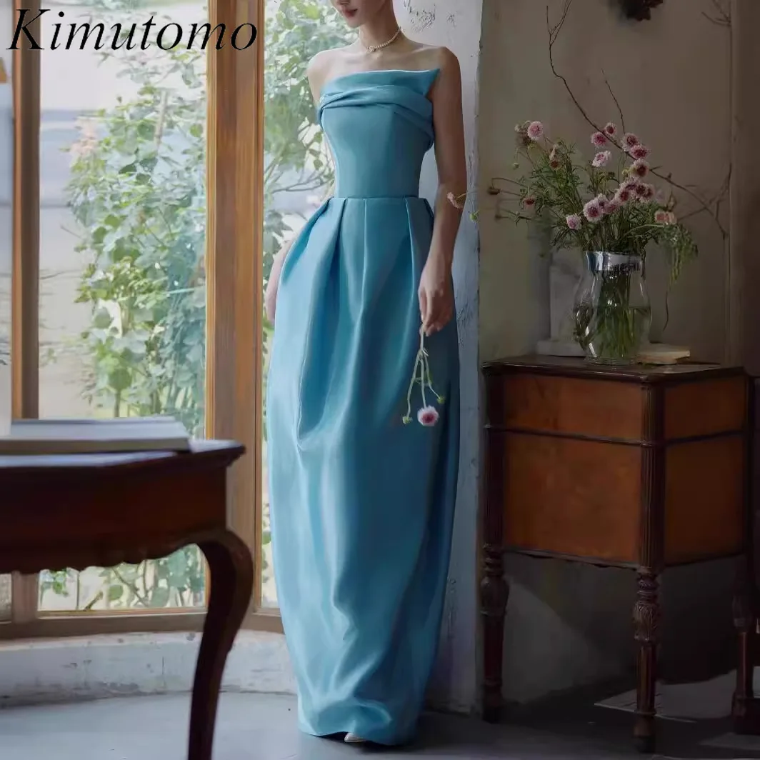 Kimutomo Strapless Satin Evening Dress 2022 Elegant for Wedding Lake Blue Celebrity Style Dresses Simple Design Vestidos Women
Kimutomo Strapless Satin Evening Dress 2022 Elegant for Wedding Lake Blue Celebrity Style Dresses Simple Design Vestidos Women