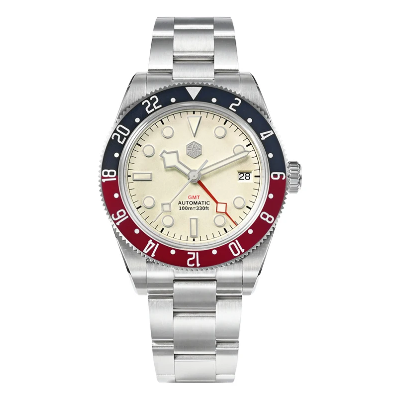 Мужские часы San Martin GMT, Роскошные автоматические механические наручные часы 20 АТМ, водостойкие, фотосветящиеся, сапфировые, алюминиевые, Beze NH34
Мужские часы San Martin GMT, Роскошные автоматические механические наручные часы 20 АТМ, водостойкие, фотосветящиеся, сапфировые, алюминиевые, Beze NH34