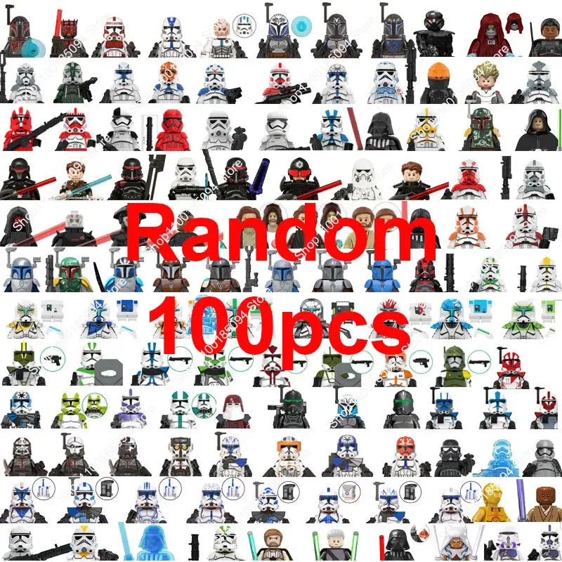 

Hot Toys Mini Star Figures Captain Wars random 100Pcs Compatible Military Soldier Movies Characters Action Figures Bricks Toys