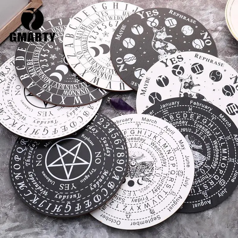DIY Wooden Pendulum Board Black White Color With Stars Sun And Moon For Divination Message Board Metaphysical Altar Decoration
DIY Wooden Pendulum Board Black White Color With Stars Sun And Moon For Divination Message Board Metaphysical Altar Decoration