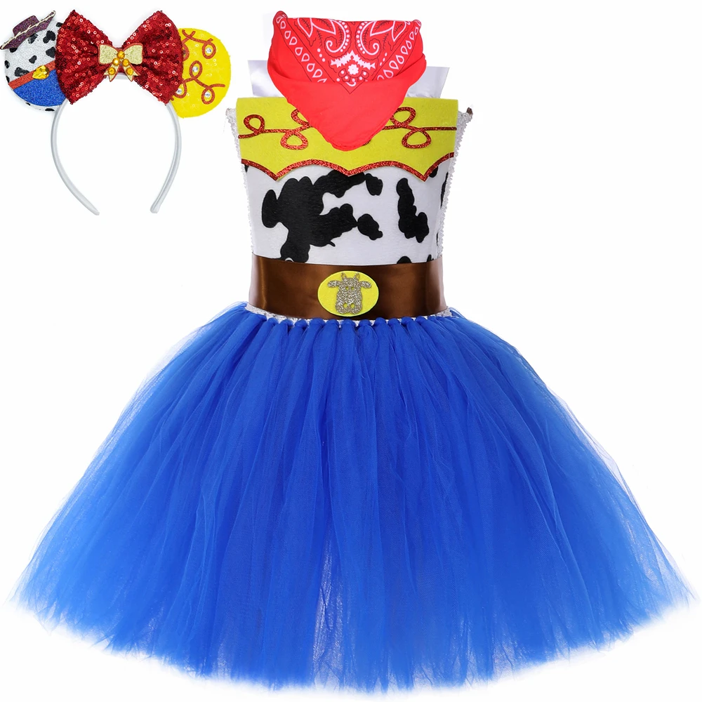 

Cowgirl Jessie Costumes Girls Clothes Toy Cowboy Woody Cosplay Tutu Dress Outfits Baby Kids Halloween Carnival Party Vestidos