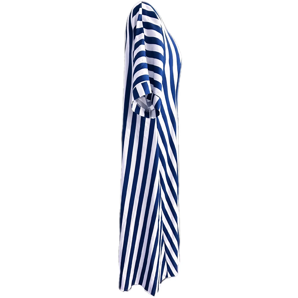 Experience Casual Comfort Women's V Neck Short Sleeve Maxi Dress Loose Kaftan Stripe Long Dress Perfect for Summer Beach
Experience Casual Comfort Women's V Neck Short Sleeve Maxi Dress Loose Kaftan Stripe Long Dress Perfect for Summer Beach