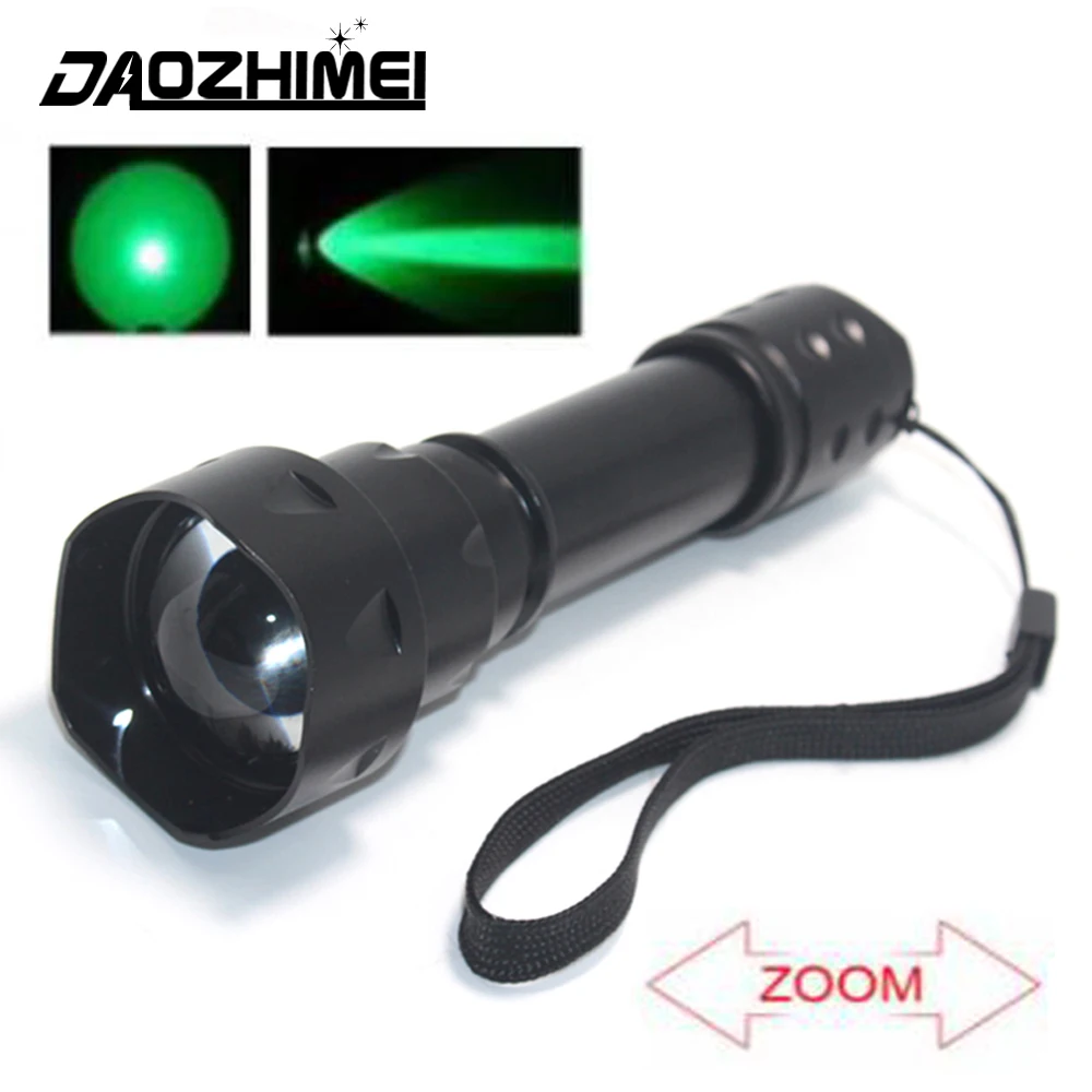 

Green LED Hunting Flashlight 1 Modes XRE Red Light Zoomable Tactical Torch With Night Vision Outdoor Waterproof Torch
