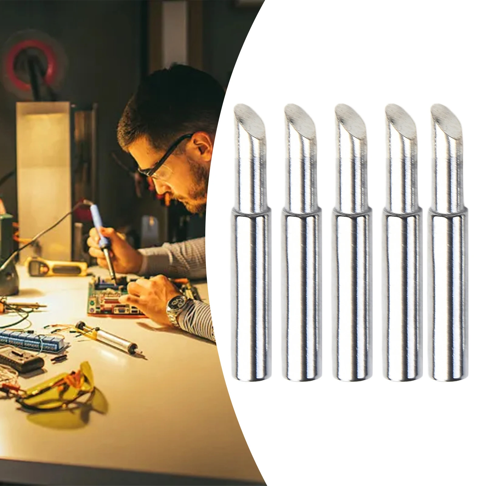 5pcs Silver Soldering Iron Tip 900M-T-5C 4mm Inner Diameter Soldering Iron Pure Copper Welding Tips For Power Tool Accessories
5pcs Silver Soldering Iron Tip 900M-T-5C 4mm Inner Diameter Soldering Iron Pure Copper Welding Tips For Power Tool Accessories