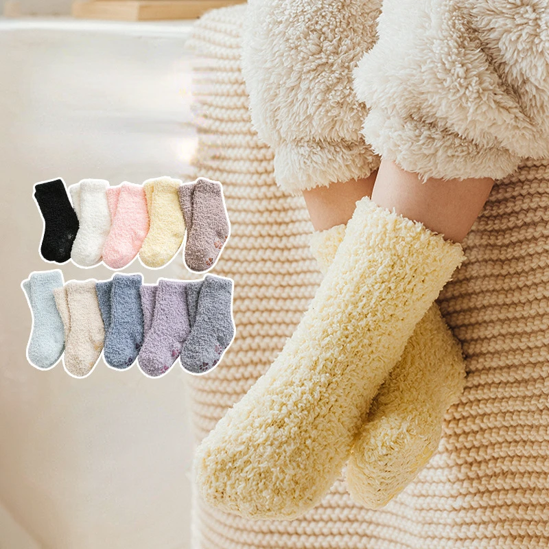 Fashion Autumn Winter Baby Floor Socks Baby Coral Velvet Thickened Anti-skid Middle Tube Baby Toddler Socks At Home 0-5 Years
Fashion Autumn Winter Baby Floor Socks Baby Coral Velvet Thickened Anti-skid Middle Tube Baby Toddler Socks At Home 0-5 Years