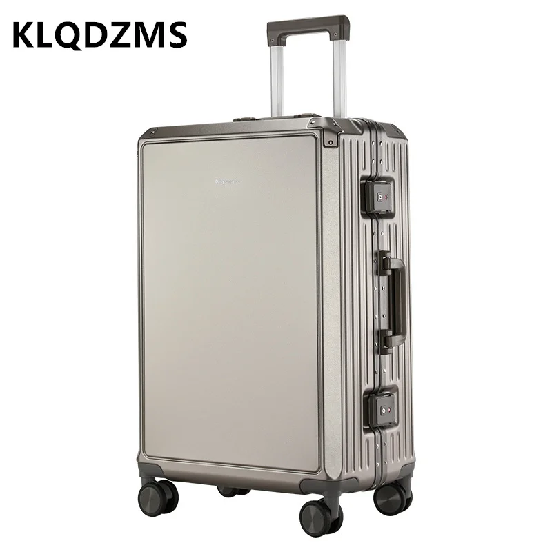 

KLQDZMS 20"22"24"26 Inch High Quality Suitcase Aluminum Frame Trolley Case Student Boarding Box Password Box Rolling Luggage