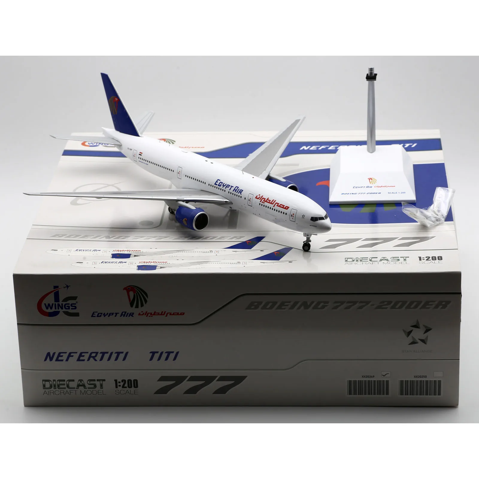 

XX20249 Alloy Collectible Plane Gift JC Wings 1:200 Egypt Air "StarAlliance" Boeing B777-300ER Diecast Aircraft Jet Model SU-GBP