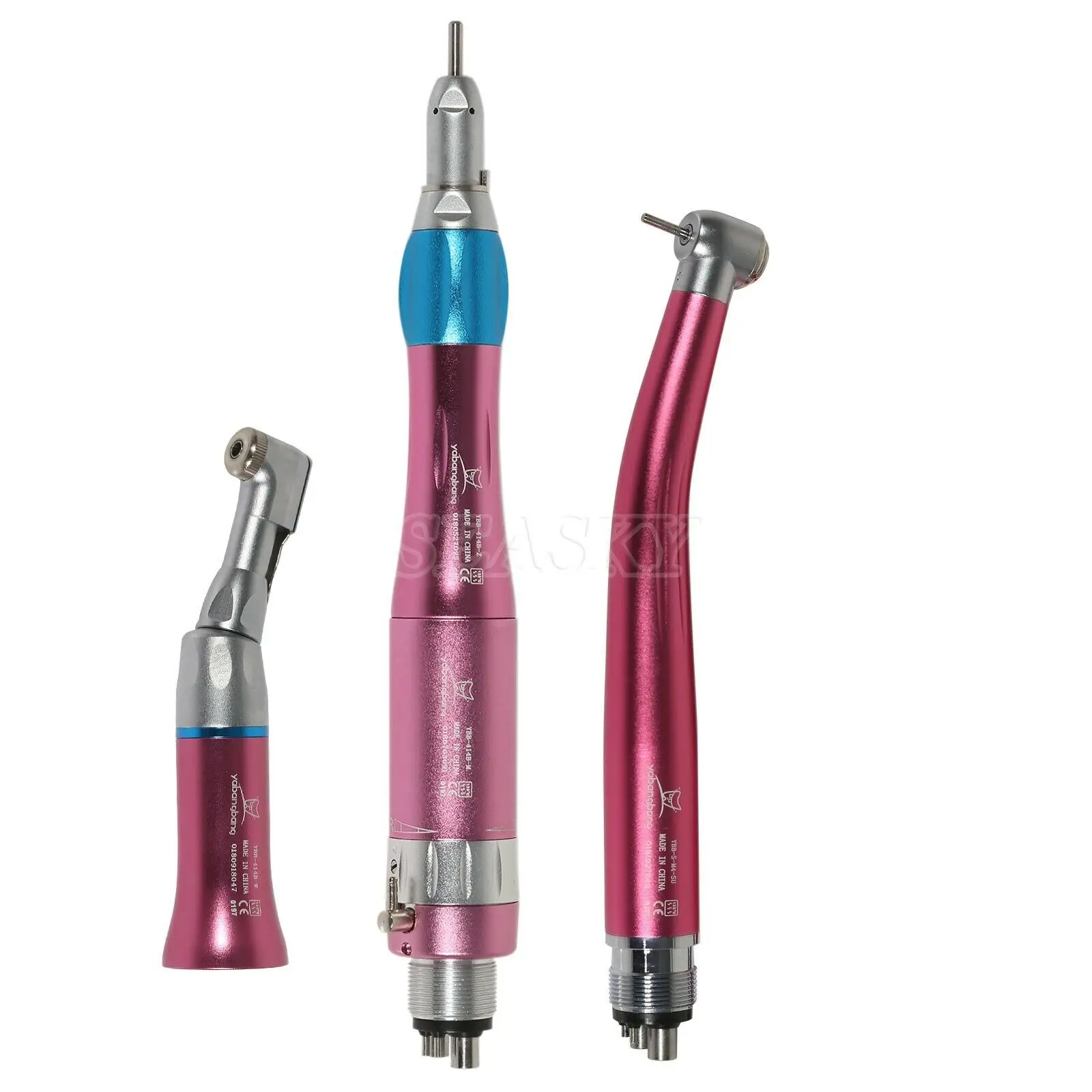NSK Style Dental Fast high Speed Handpiece+Slow Low Speed Straight Contra Angle Handpiece Motor Turbine Kit 4 Holes Pink Color
NSK Style Dental Fast high Speed Handpiece+Slow Low Speed Straight Contra Angle Handpiece Motor Turbine Kit 4 Holes Pink Color