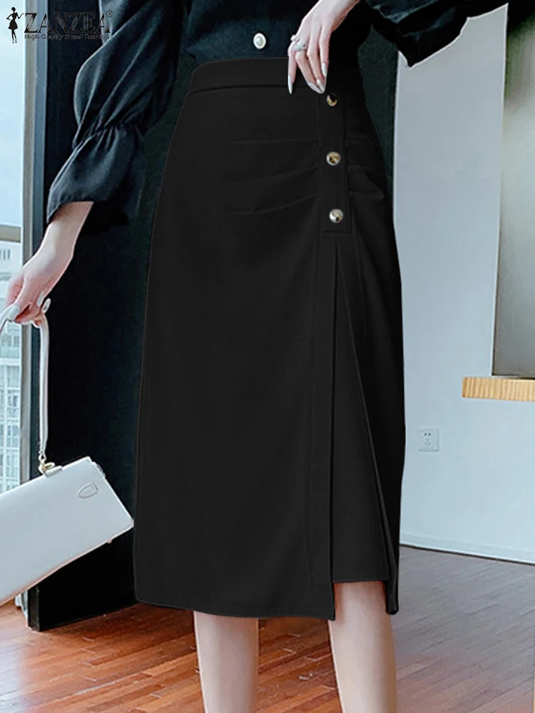 Women Fashion Skirt ZANZEA Elegant Office Wear Knee-length Jupes 2023 Summer High Waist Ruched Pencil Skirts Package Hip Faldas
Women Fashion Skirt ZANZEA Elegant Office Wear Knee-length Jupes 2023 Summer High Waist Ruched Pencil Skirts Package Hip Faldas