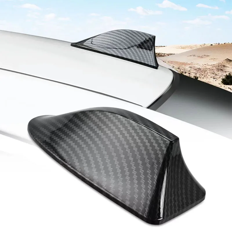 

16cm Universal Carbon Fiber Look Car Styling Roof Top Mount Shark Fin Aerial Antenna Toppers Auto Radio AM FM Signal Amplifier