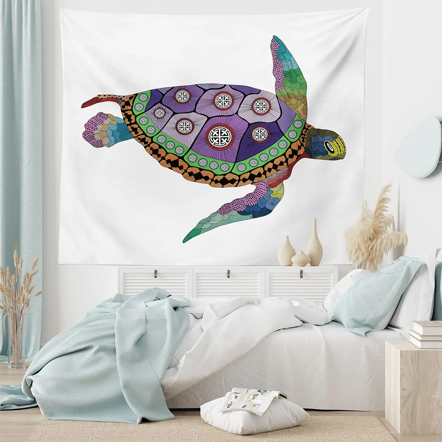 

Sea Turtle Tapestry wall Hanging Watercolor Sea life Tapestry Wall Hanging Decoration Bedroom Living Room Dormitory Home Decor