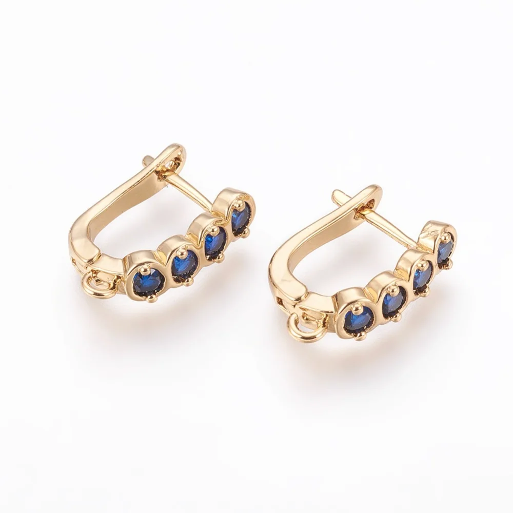 Brass Micro Pave Cubic Zirconia Hoop Earring Findings with Latch Back Closure Blue Real 18K Gold Plated 17.5x13x5mm Hole: 1.5mm
Brass Micro Pave Cubic Zirconia Hoop Earring Findings with Latch Back Closure Blue Real 18K Gold Plated 17.5x13x5mm Hole: 1.5mm