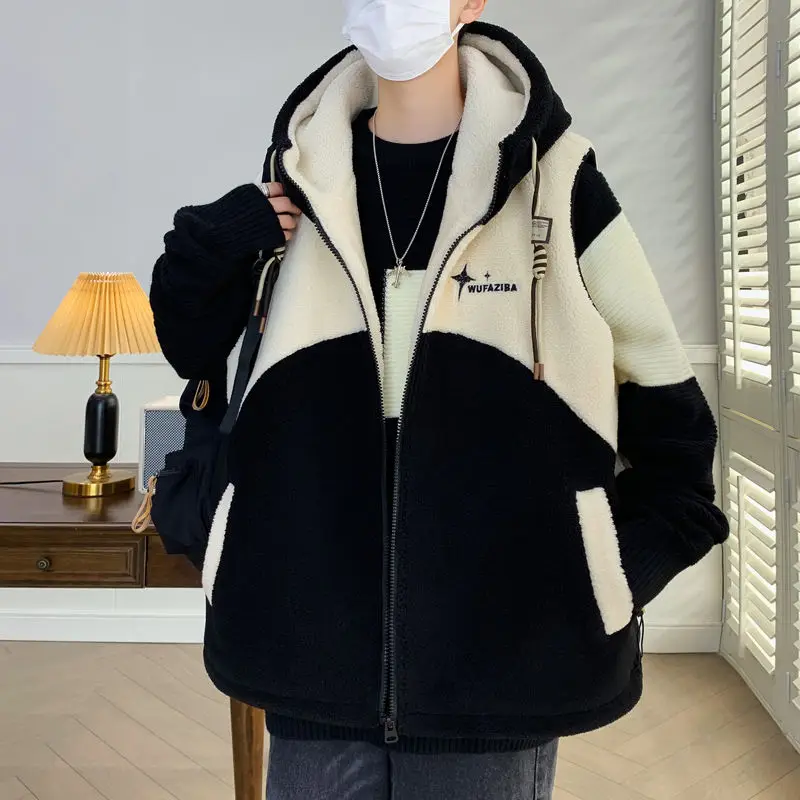 Autumn and Winter Hooded Loose Waistcoat Tank Tops Mens Clothing Lambswool Korean Version Velvet and Thickening Keep Warm Coat
Autumn and Winter Hooded Loose Waistcoat Tank Tops Mens Clothing Lambswool Korean Version Velvet and Thickening Keep Warm Coat