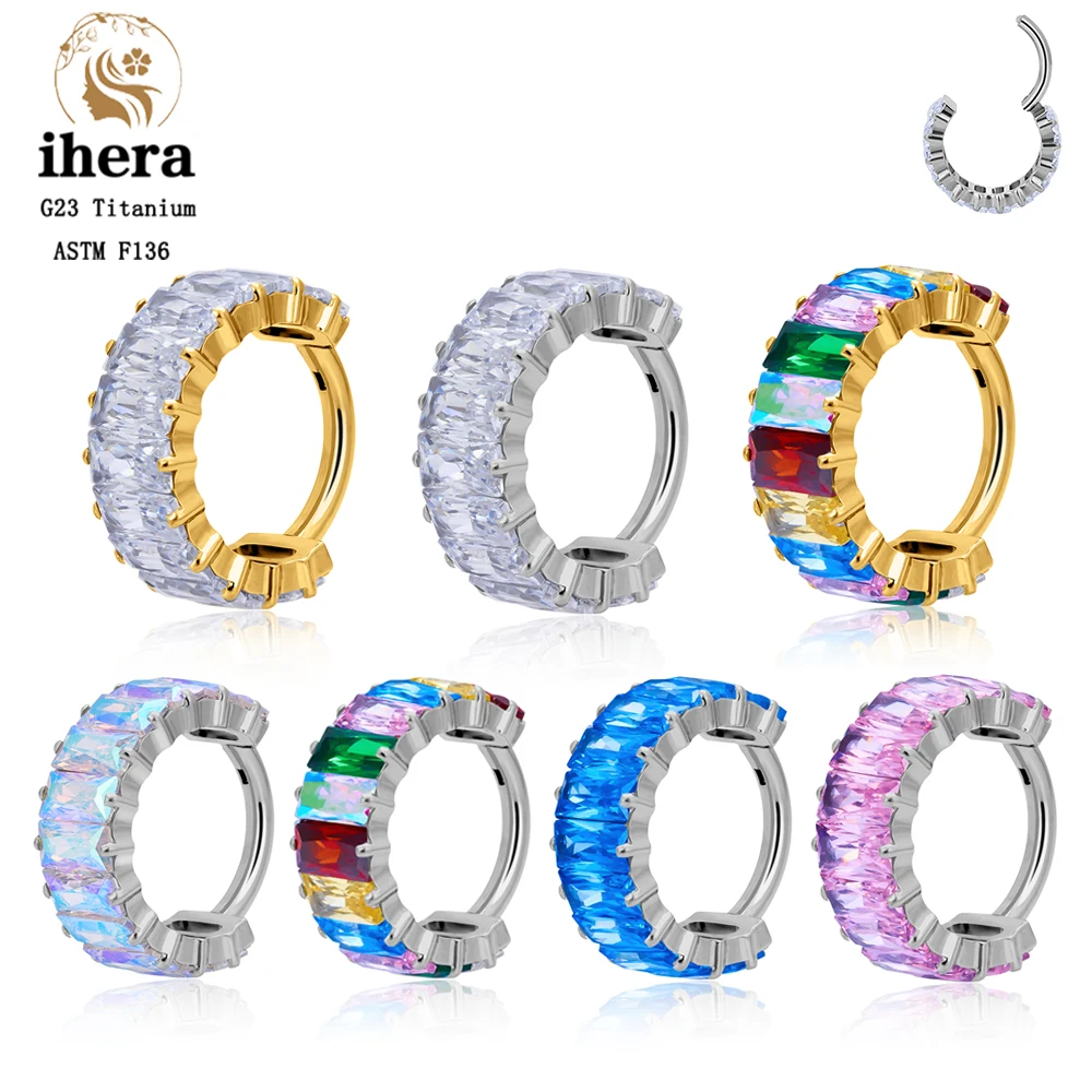 Boucles d'Oreilles Rondes en Titane G23 pour Femme, Clip Brcorporelle, Piercing, Tragus, Cartilage, Helix, Accessoires Bijoux, 16G 1