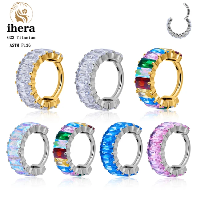 Boucles d'Oreilles Rondes en Titane G23 pour Femme, Clip Brcorporelle, Piercing, Tragus, Cartilage, Helix, Accessoires Bijoux, 16G 1