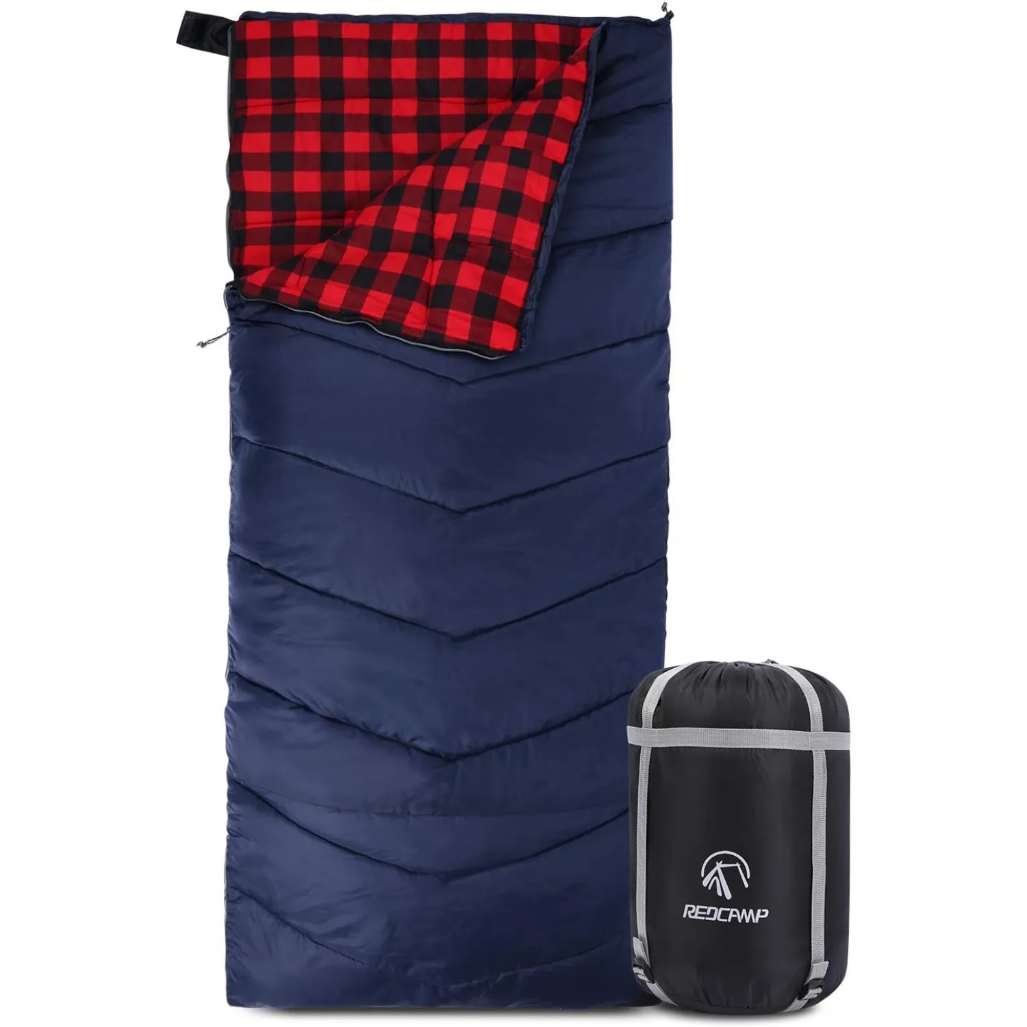 

REDCAMP Cotton Flannel Sleeping Bag for Camping Backpacking, Adults Cold Weather Envelope Sleeping Bags with 2/3/4lbs Filling