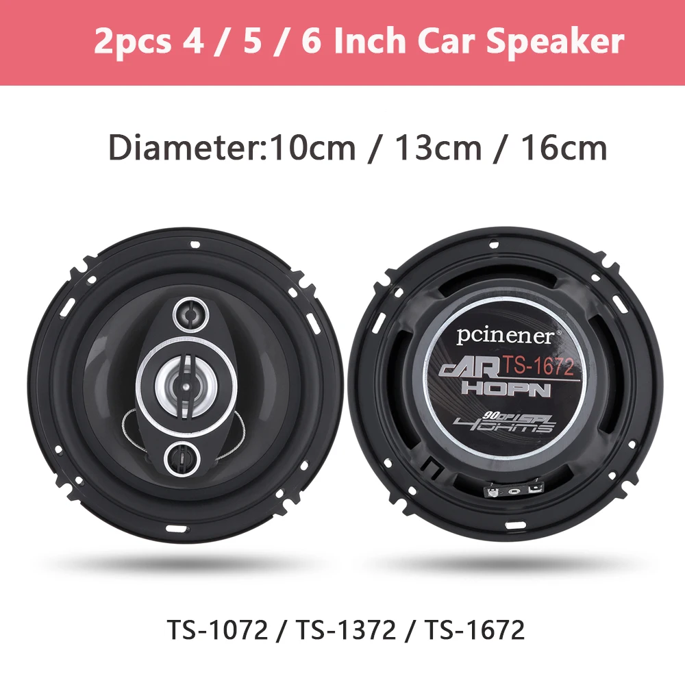 

2Pcs 4/5/6 Inch Car Speakers 10cm/13cm/16cm Subwoofer Car Audio Music Stereo Full Range Frequency Hifi Automotive Speaker Horn