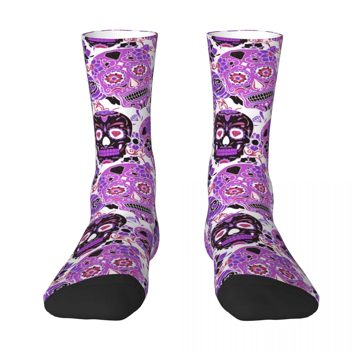 

Purple Terror Skull Sock Socks Men Women Polyester Stockings Customizable Design