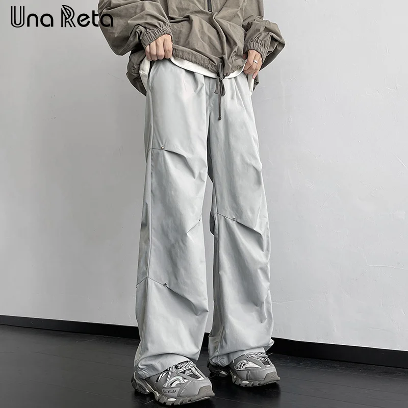 

Una Reta 2024 New Man Pants Harajuku Hip Hop Rivet Design Cargo Pants Men Sweatpants Fashion Y2K Sweatpants Trousers