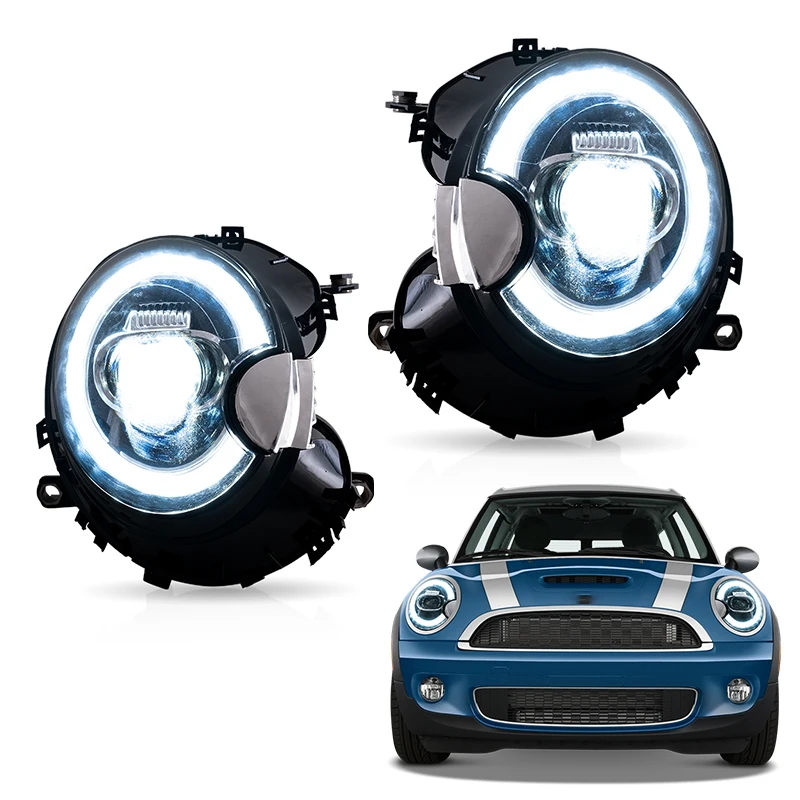

Car LED Headlight Assembly For BMW Mini Cooper 2007-2013 R56 R57 R58 R59 LED DRL Amber Turn Signal Lights