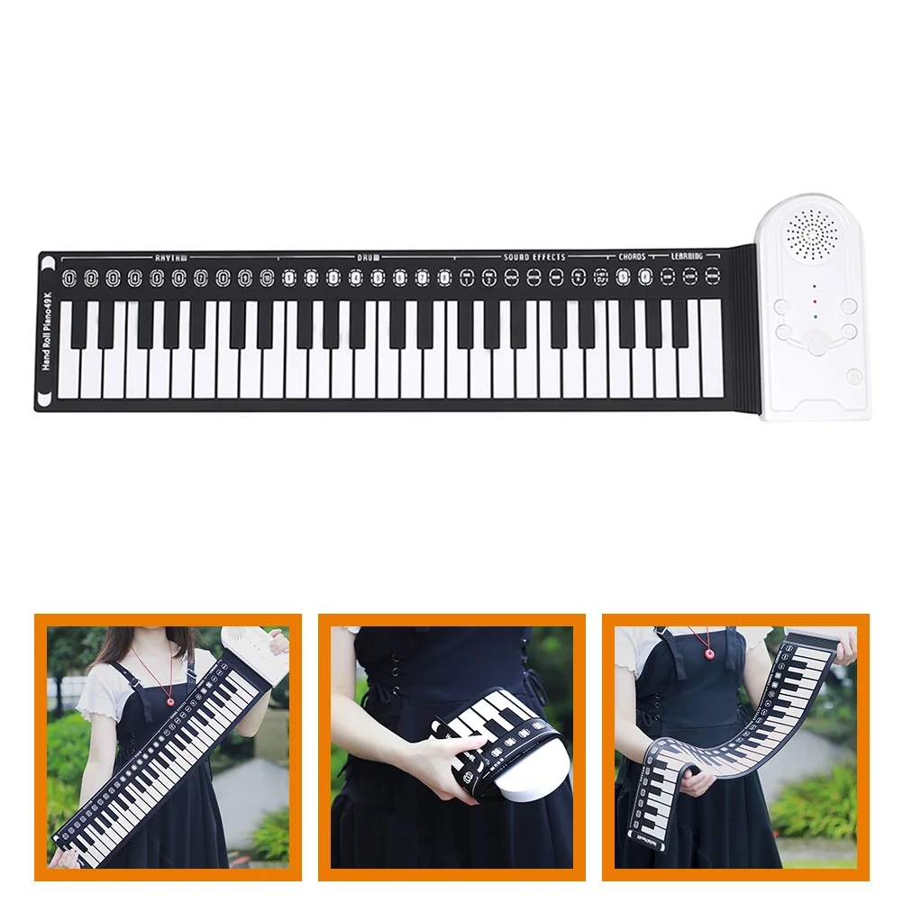 

Hand-rolled Piano Portable Folding Electronic Keyboard 49 Keys Roll-up Foldable Travel Keyboards
