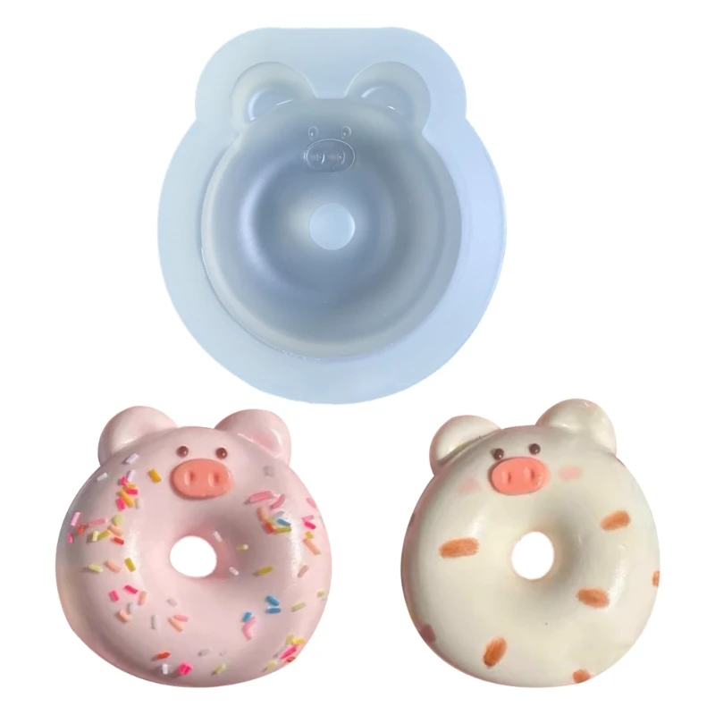 

Lovely Pig Donuts Silicone Mold Delicious Doughnuts Dessert Molds Resuable Casting Mould for Breads and Chocolate