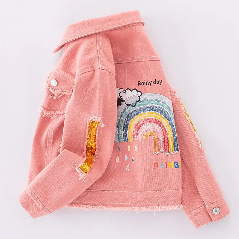 Coats Childrens Clothing Girls Cowboy Jacket Coat Fashion Pink Hole Rainbow Sequin Turn Down Collar Button Versatile Cool
Coats Childrens Clothing Girls Cowboy Jacket Coat Fashion Pink Hole Rainbow Sequin Turn Down Collar Button Versatile Cool