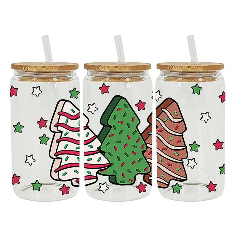 

Christmas Drinks UV DTF Sticker For 16oz Cups Wrap Transfer Sticker Custom Labels DIY Logo Selfadhesive Waterproof