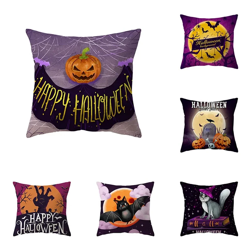 

Pumpkin Printed Pillowcase Sofa Cushion Party decor Holiday Gift halloween cushions covers Home Office Furnishings Pillow DF672