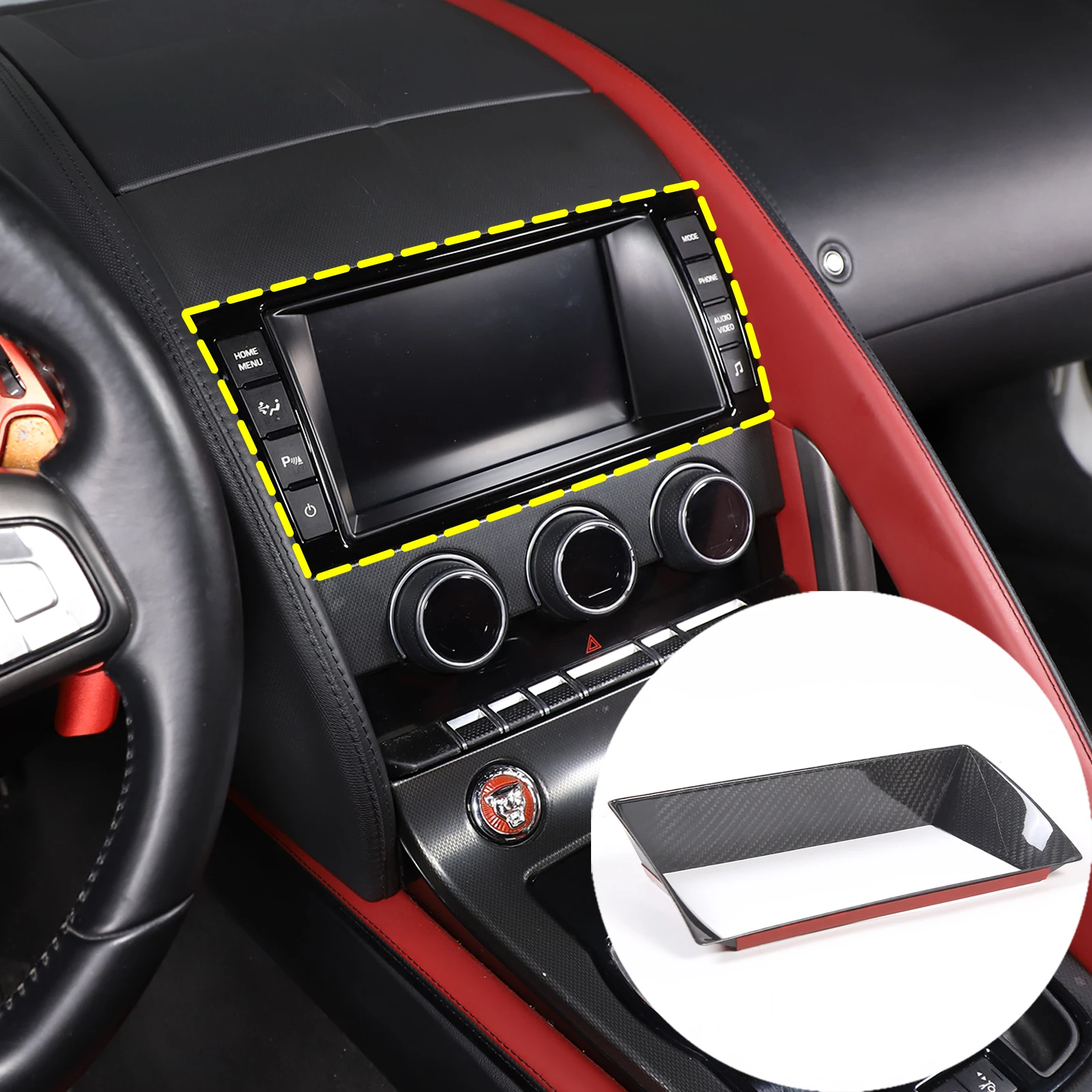 For Jaguar F-TYPE 2013-2018 Real Carbon Fiber Car Central Control Navigation Screen Panel Frame Sticker ABS Interior Accessories
For Jaguar F-TYPE 2013-2018 Real Carbon Fiber Car Central Control Navigation Screen Panel Frame Sticker ABS Interior Accessories